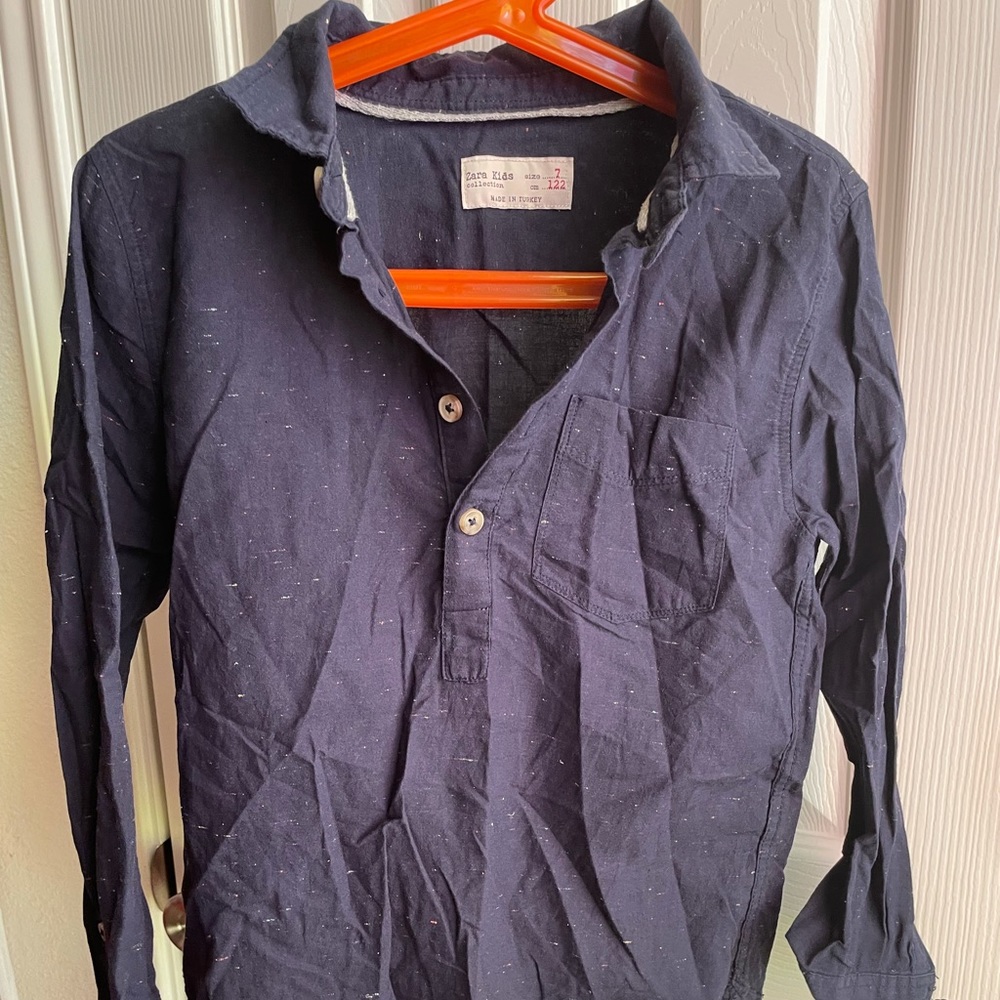 Boy’s blue Zara dress shirt. Gently worn